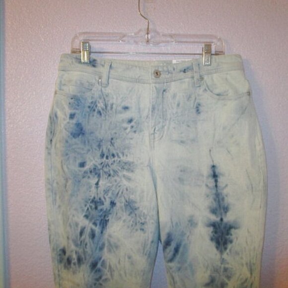 NWT Style & Co TIE DYE Stretch Size 12 JEANS Boyfriend CURVY Denim HIGH RISE - Picture 3 of 12